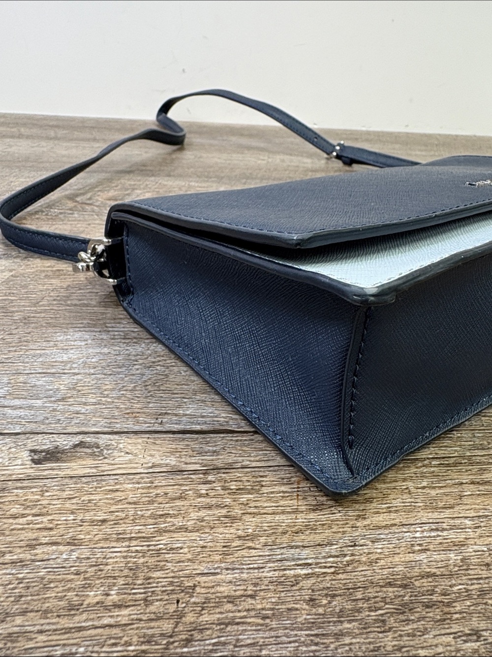 Kate Spade New York Navy Blue Colorblock Chain Crossbody Shoulder Bag - Picture 8 of 15